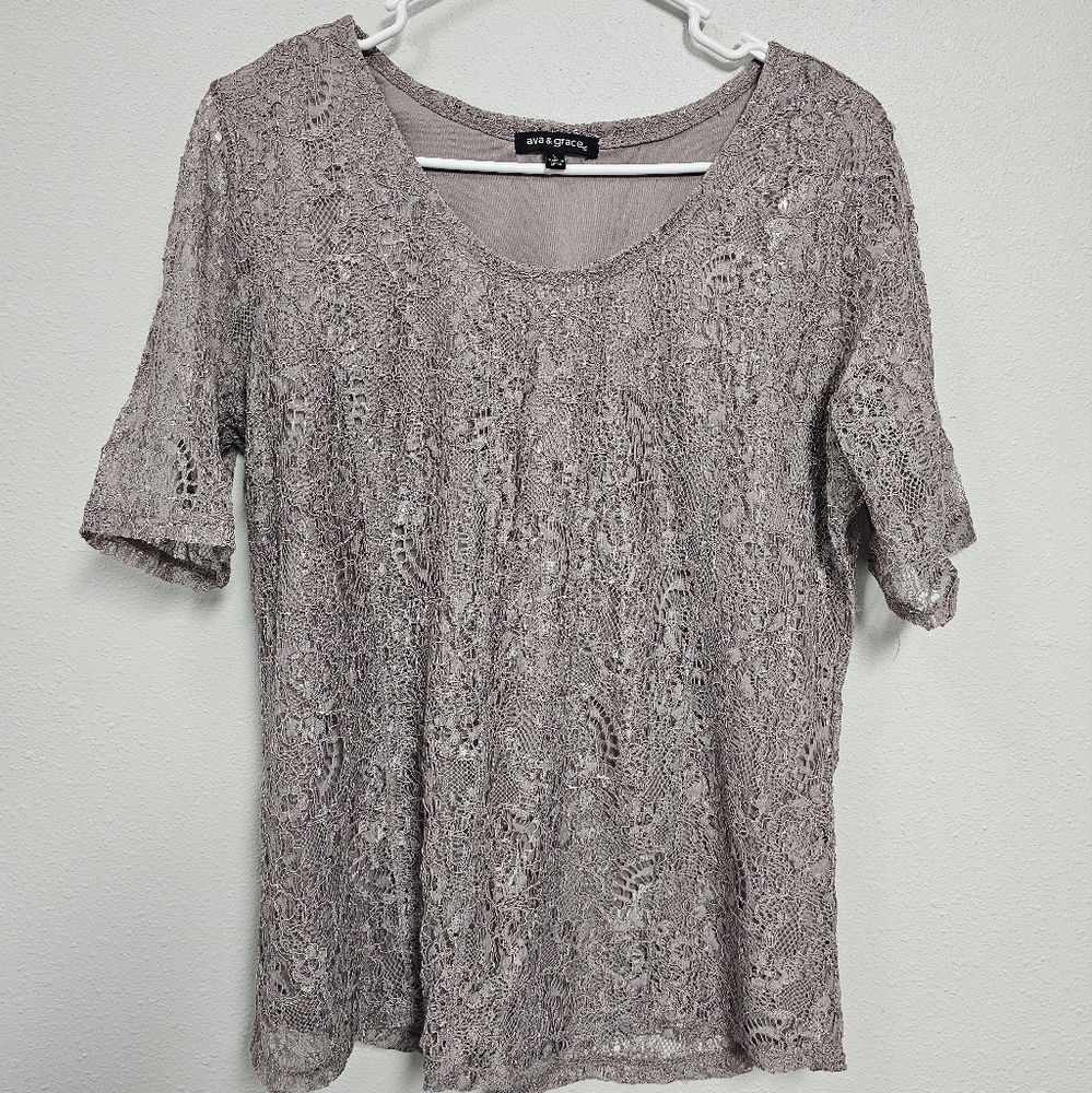 Plum Lace Blouse size Medium